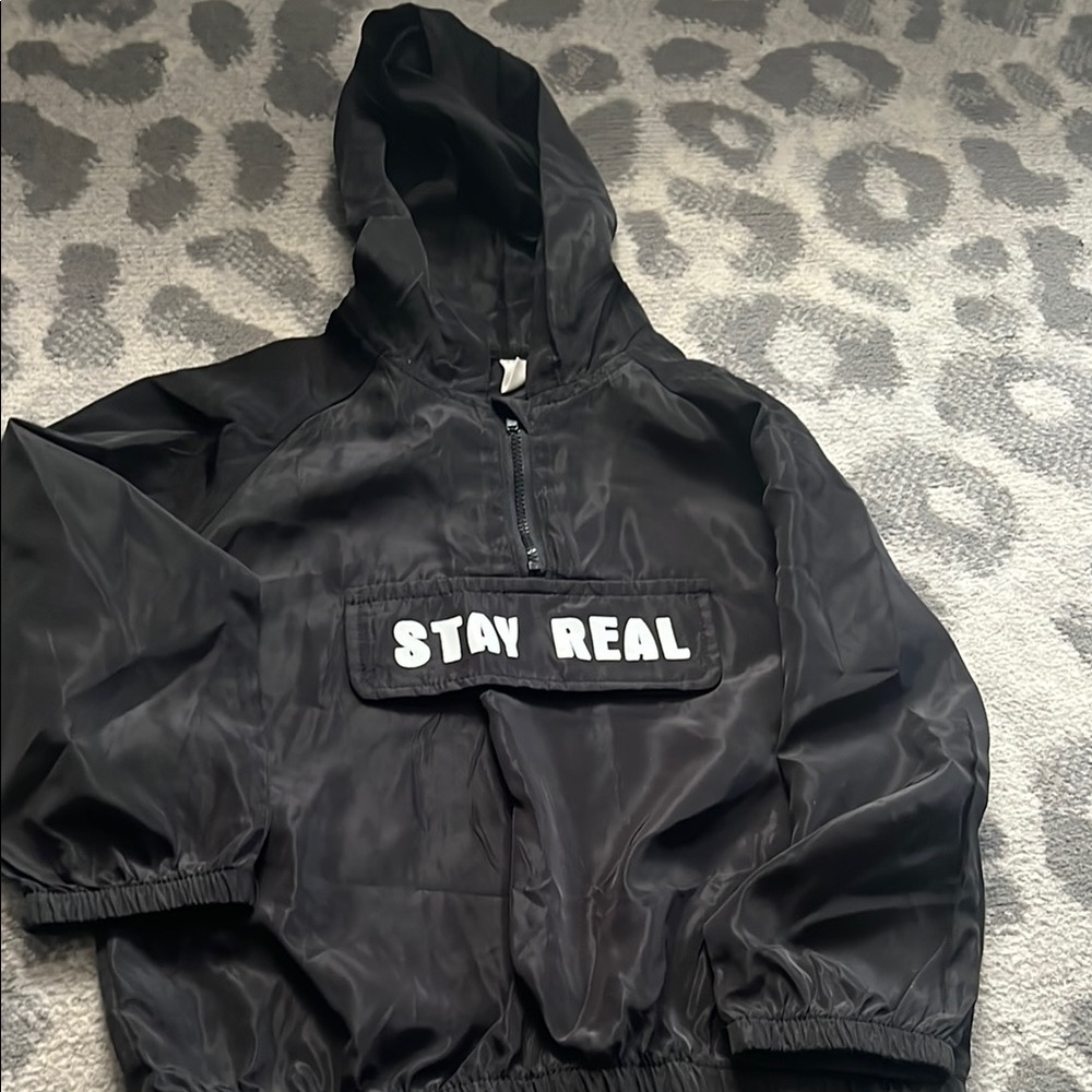 SHEIN Black Hooded Cape Jacket